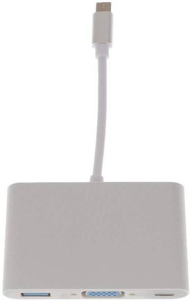 microware USB 3.1 Hub Type-C Male to VGA/USB 3.0 Male Converter Adapter Cable for PC USB 3.1 Hub Type-C Male to VGA/USB 3.0 Male Converter Adapter Cable for PC HDMI Connector