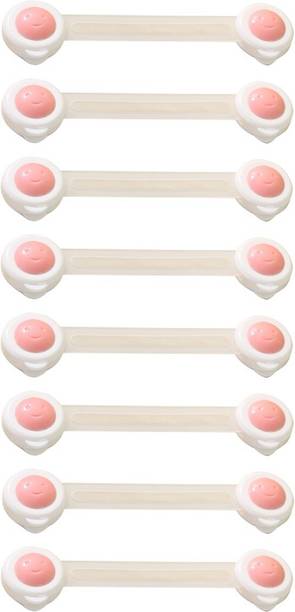 SYGA PinkSmileyBabySafetyCabinetLock_8 Pcs Child Safety Latch Lock