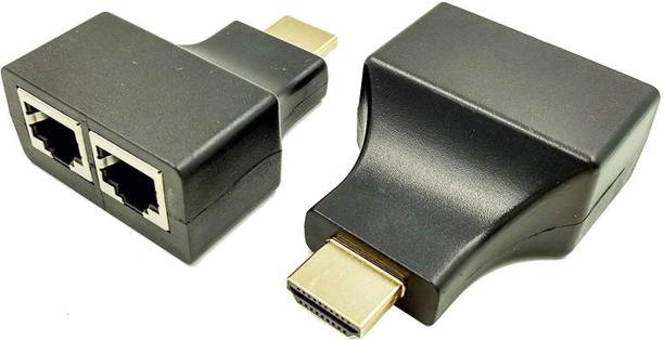 microware HDMI Adapter 0.5 m 1080P HDMIDual Extender for PS3 HD-DVD STB HDTV Gaming Adapter HDMI Adapter (Black)