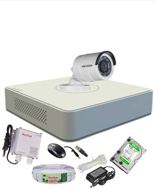 HIKVISION HIKVISION DVR DS-7A04HGHI-F1/N OR DS-7A04HGHI-F1/ECO 1PCS DS-2CE1ACOT-IRP OR DS-2CE1ACOT-IRP/ECO 1PCS BULLIT CAMERA 500GB HDD 90 METAR CABLE COMBO KIT Security Camera