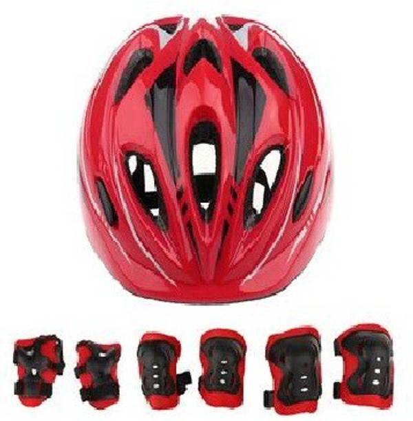 JERN 4 in 1 Kids Protective Set; Protective Kit; Skating Kit; Cycling Kit ( Red ) Skating Kit
