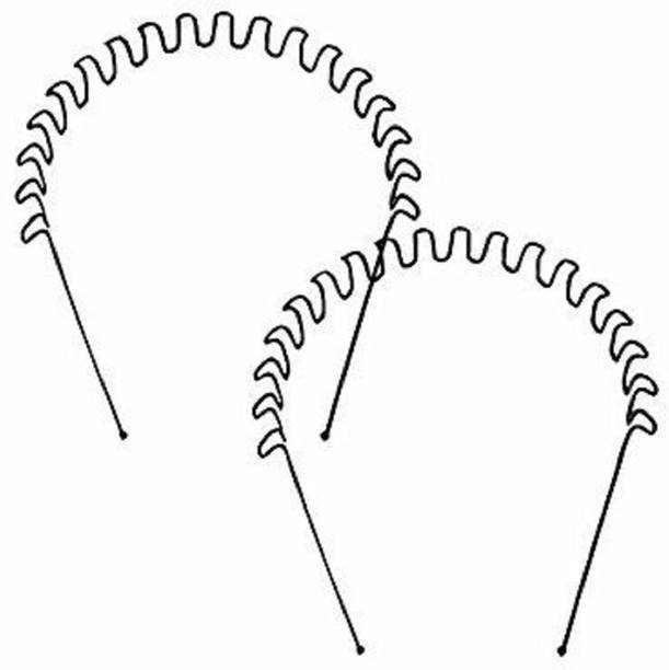 रेड बैलोन्स Black Color Zigzag Wavy Hair Band For Daily Use Made From Strong Metal