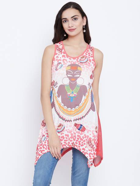 Camey Casual Sleeveless Printed Women Multicolor Top