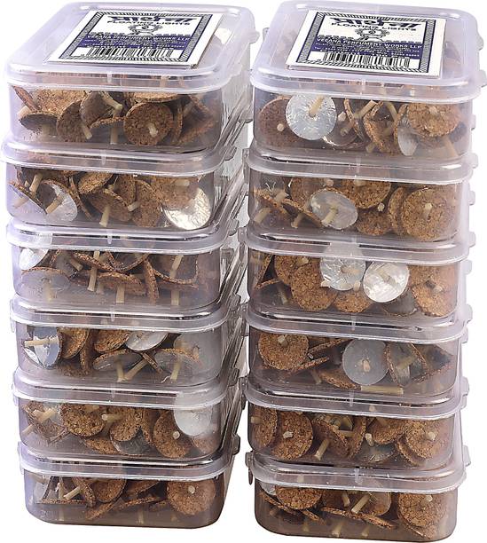 Veeana Floating Oil Wicks (Parsi Vat) Set of 12 packs (100 Pcs Per Box Total 1200 Wicks) Candle