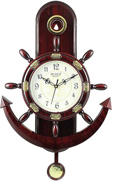 A&A Plaza Pendulum Wall Clock Analog 36 cm X 32 cm Wall Clock