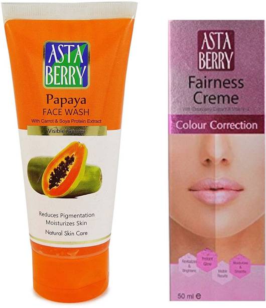 ASTABERRY Papaya face wash 100ml + fairness crème