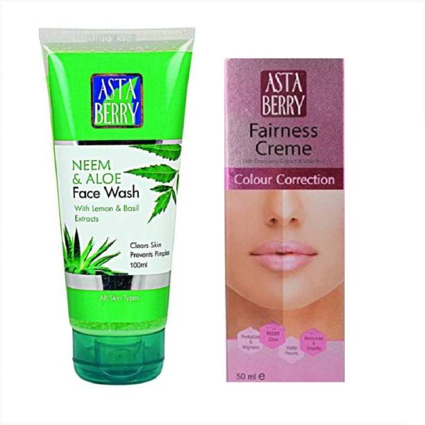 ASTABERRY Neem & Aloe Face wash 100ml + fairness crème