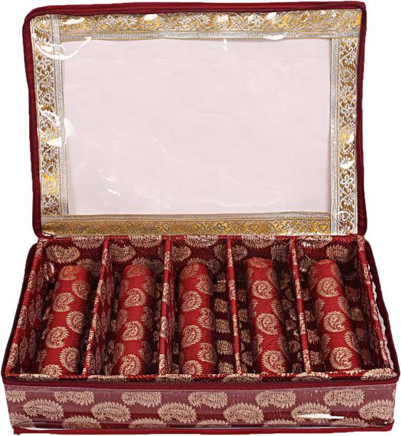 कुबेर इंडस्ट्रीज़ Wooden 5 Rod Bangle Box (Maroon) Set of 1 Pc बैंगल बॉक्स वैनिटी बॉक्स