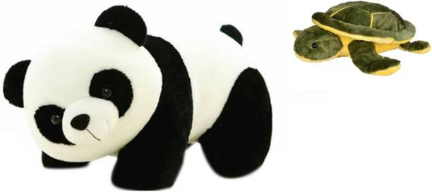 HM Panda Bear Soft Toys With Tortoise Stuffed Toys Combo  - 26 cm