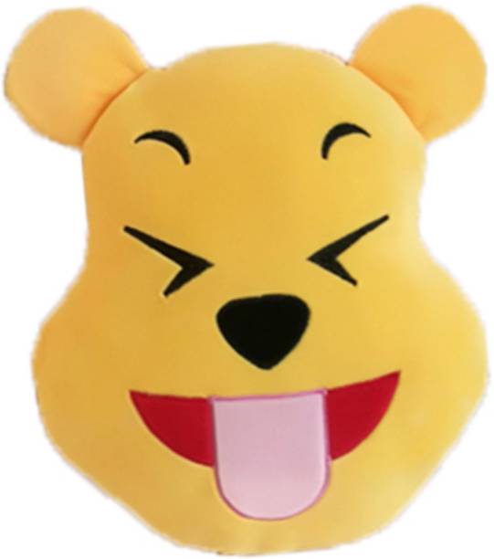 DISNEY Tongue Out Pooh with Tightly Closed Eyes Emoji Face Plush  - 35 cm