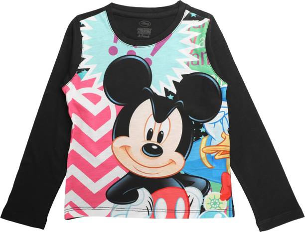 Mickey Mouse Family Boys Graphic Print Polycotton, Cotton Blend Regular T Shirt