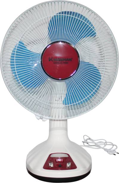 kingshan KL-F0092 Rechargeable With LED Light 500 mm 3 Blade Table Fan