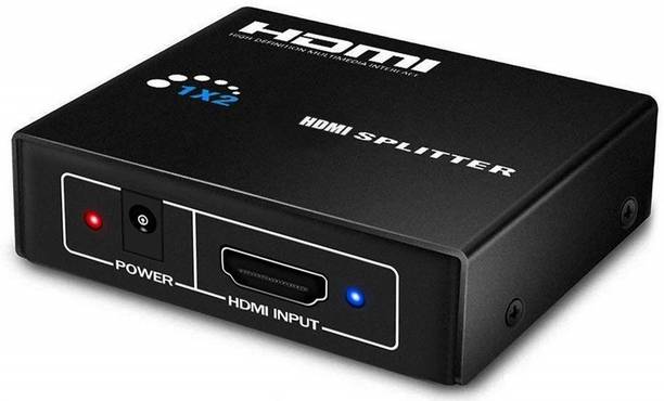 spincart HDMI Splitter 1 In 2 Out, HDMI Splitter Powered by AC Adapter, Supports 3D Full HD1080P, Compatible with Xbox PS3 PS4 Fire Stick Roku Blu-Ray Player HDTV - 1 Input To 2 Outputs Media Streaming Device