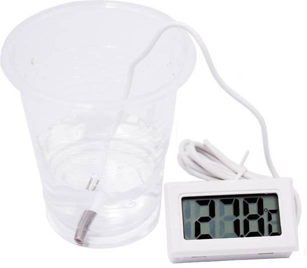 Divinext -50° to 110°C PM-10 Mini Fridge Thermometer Portable LCD Electronic Thermometer Temperature Meter with External Wired Probe Sensor for Fridge Freezer Refrigerator Coolers Chillers Aquarium Fish Tank Water Indoor Outdoor Kitchen Cooking Food Temperature Meter PM-10 Digital Baby Thermometer