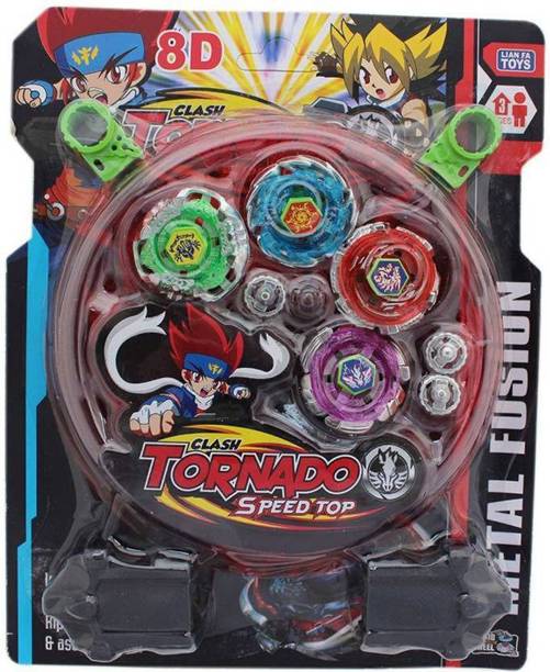 ODDEVEN 8D Tornado Speed Top- Set With Ripchord Launcher And Assemble Tool