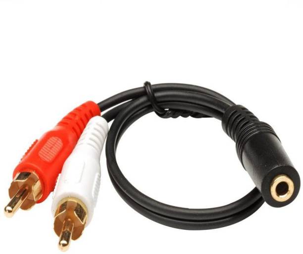 DazzelOn  TV-out Cable 1.5 Meter 3.5mm Stereo Female to 2 RCA Male Cable Aux Audio Cable