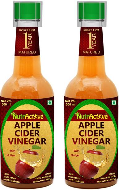 NutrActive 1 Year Matured Apple Cider Vinegar with Extra Mother 1000 ML | Better Digestion Vinegar