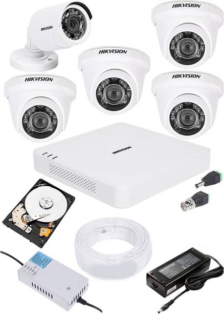 HIKVISION HIKVISION DS-7A08HGHI-F1/N OR DS-7A08HGHI-F1/ECO 8CH DVR AND DS-2CE5ACOT-IRP OR DS-2CE5ACOT-IRP/ECO DOME CAMERA 04NOS AND DS-2CE1ACOT-IRP OR DS-2CE1ACOT-IRP/ECO BULLET CAMERA 01 PCS, AND 1TB HDD WITH 720P RESO0LUTION COMBO KIT Security Camera