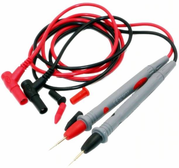 Divinext 1 Pair High Quality Pointy Universal Probe Test Leads Plugs Thin Tip Needle for Multi Meter, Clamp Meter, Volt Meter, Electronic Work with Ultra Fine Super Softer Antifreezing Silicon Probe with Rubber Shrouded Pen Line Meter Testing Wire Pen Test Cable Probe Plugs for Non-magnetic Electronic Level