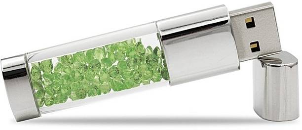 Tobo Crystal Diamond USB Flash Drive Pen Drive 16 - GB (Green) 16 GB Pen Drive Compatible with Desktop Computer, Laptop USB 2.0 Plastic Case