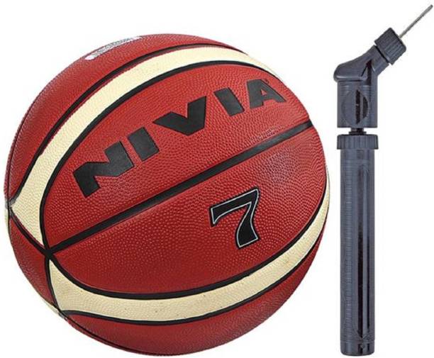 NIVIA Engraver Basketball S-7 + Double Action Pump Basketball - Size: 7