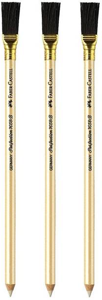 FABER-CASTELL Eraser Pencil with Brush (3-PACK) Pencil