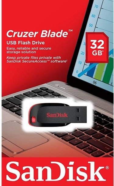 SanDisk Cruzer Blade 32 GB Pen Drive Compatible with Laptop USB 2.0 Plastic Case