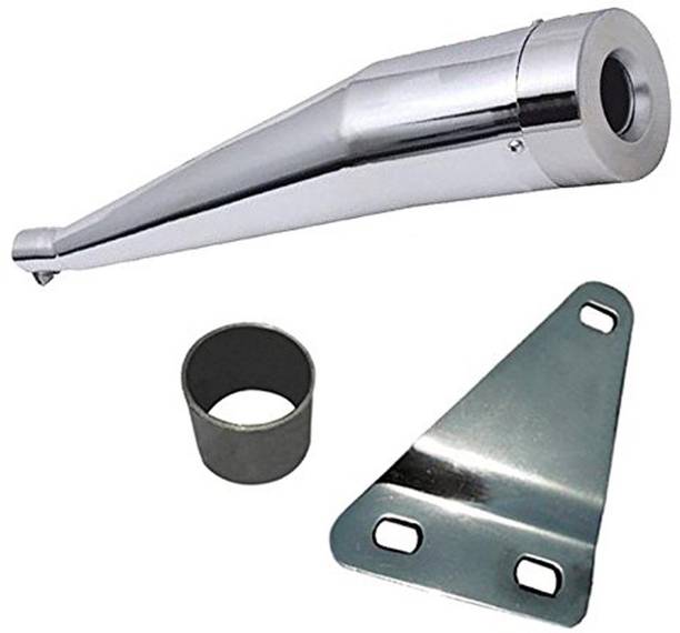 Dhe Best Cobra Full Chrome Glasswool/Filter Exhaust Silencer Royal Enfield Electra EFI39 Royal Enfield Electra EFI39 Full Exhaust System