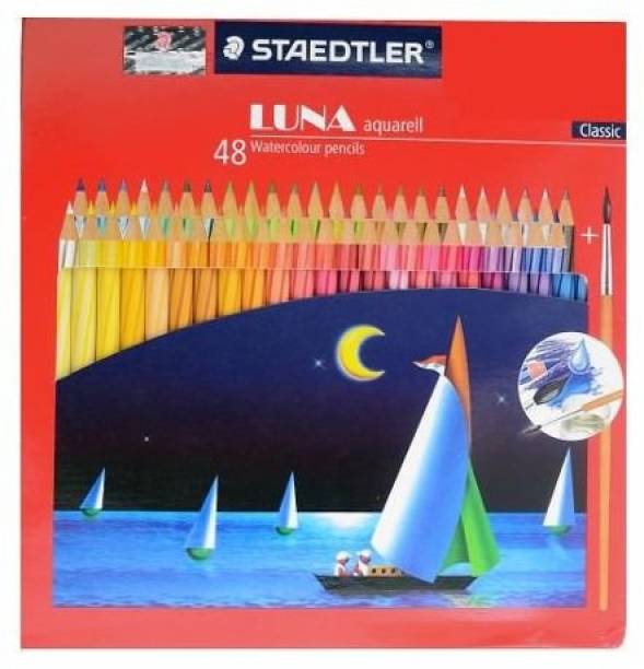 STAEDTLER Luna Classic Aquarell Color Pencils with Free Gift 48 Water Round Shaped Color Pencils