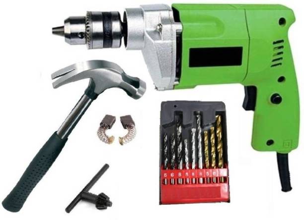Engarc 10mm Drill Machine With Bits Set &amp; Hammer Power &amp; Hand Tool Kit