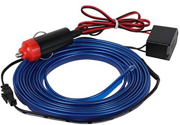 AutoBizarre Blue Color 5 Meters Car Interior Decoration Cold Light Line EL Wire (Works With All Cars) Car Fancy Lights