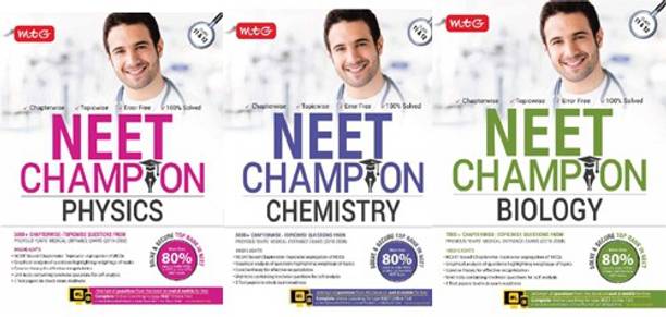 Mtg Neet Champion Chapterewise Topicwise Questions 2008-2018 ( Physics + Chemistry + Biology ) Set Of 3 Books