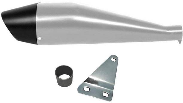 Dhe Best Dolphin Front Black Glasswool/Filter Exhaust Silencer Royal Enfield Electra Delux Royal Enfield Electra Delux Full Exhaust System