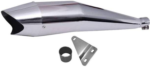 Dhe Best Shark Full Chrome Glasswool/Filter Exhaust Silencer Royal Enfield Electra Delux Royal Enfield Electra Delux Full Exhaust System