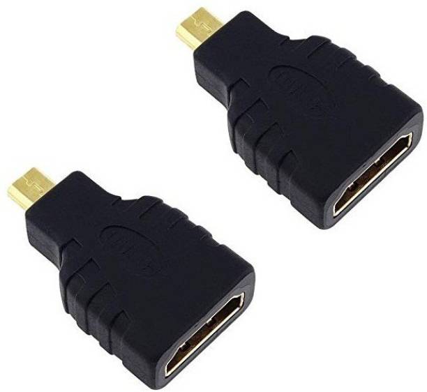 Techvik Pack Of 2 Pcs Micro HDMI Male To HDMI Female Extension Full HD 1080P HDMI Connector