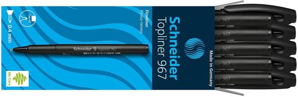 schneider Topliner 967 Fineliner 0.4mm, Box of 10, Black (9671) Fineliner Pen