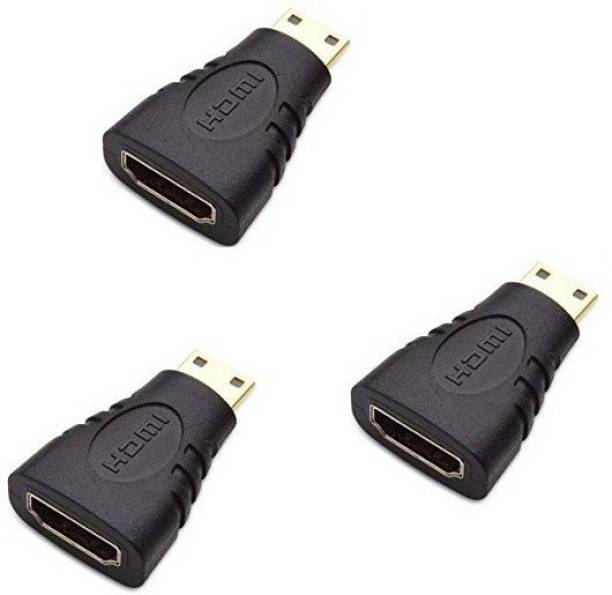 Techvik (Pack Of 3) Mini HDMI Male To HDMI Female Extension Full HD HDMI Connector