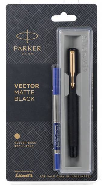 PARKER Vector Matte Black Gold Trim Roller Ball Pen