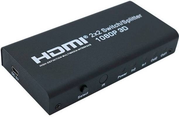 microware Full HD 2x2 Switch Splitter Universal 10M Input Distance Support 1080P 3D Switcher HDMI Splitter For Laptop Media Streaming Device