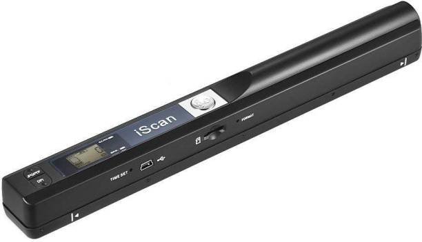 microware Portable Handheld Wand Wireless Document & Images Scanner A4 Size 900DPI JPG/PDF Formate LCD Display for Business Reciepts Books Corded & Cordless Portable Scanner