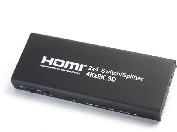 microware HDMI 2x4 2 Input 4 Output v1.4 4K HDMI Splitter/Switch Switcher HDMI Port for PS3 PS4 for Xbox 360 PC DV DVD HDTV 1080P Media Streaming Device