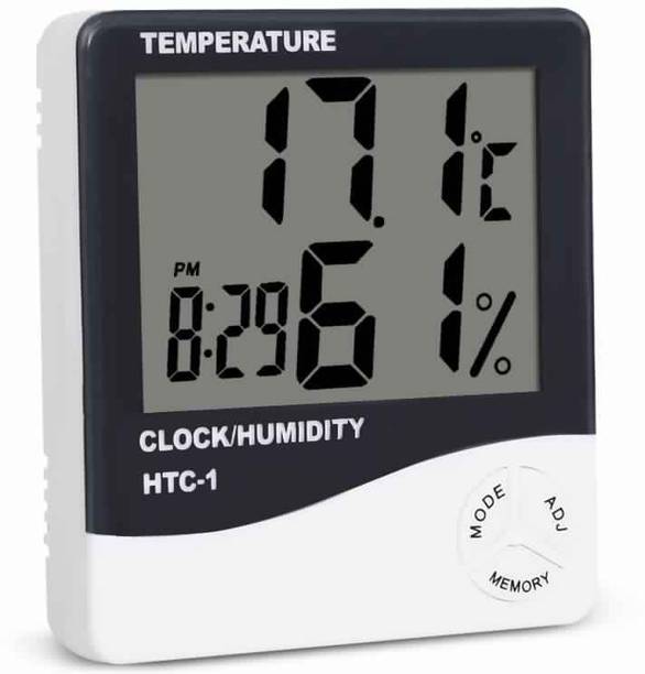 DIVYE Indoor Room LCD Electronic Temperature Humidity Meter Digital Thermometer Hygrometer Weather Station Alarm Clock All-in-One Digital Moisture Measurer