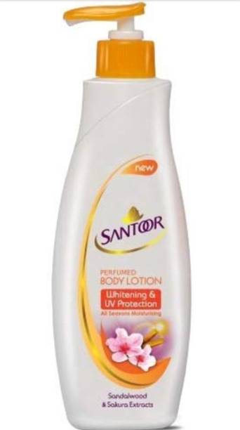 संतूर चंदन और सकुरा एक्सट्रैक्ट्स के साथ बॉडी लोशन व्हाइटनिंग और UV प्रोटेक्शन