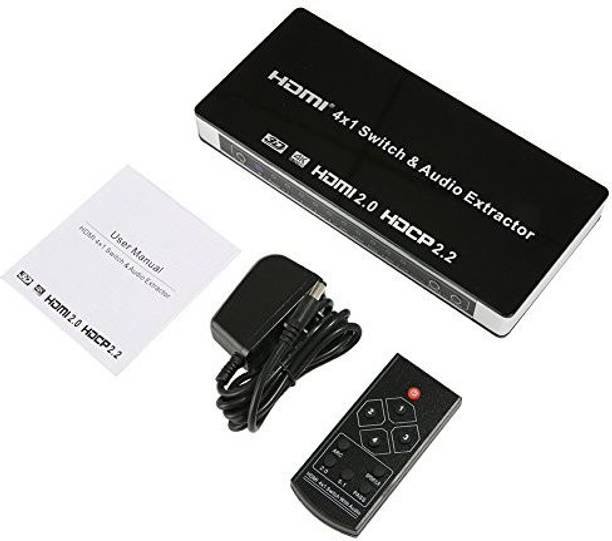 Tobo HDMI 2.0 4×1 Switch Switches Switcher 4K with Audio Extractor and HDCP 2.2 Support Full HD 4Kx2K 3D Media Streaming Device