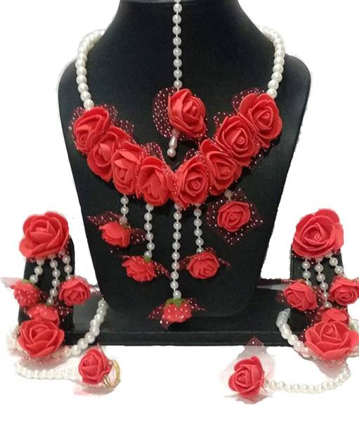 Tortoise Paper Red, White Jewellery Set