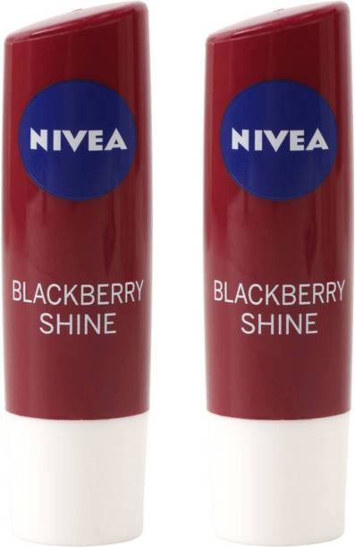 NIVEA BLACKBERRY SHINE Lip Balm (Pack of 2) BLACKBERRY