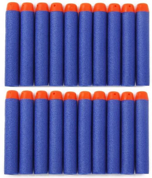 SOMETHING4U 20 pcs Blue Bullet Foam Dart Bullets for Nerf N-Strike Elite Guns, Darts & Plastic Bullets