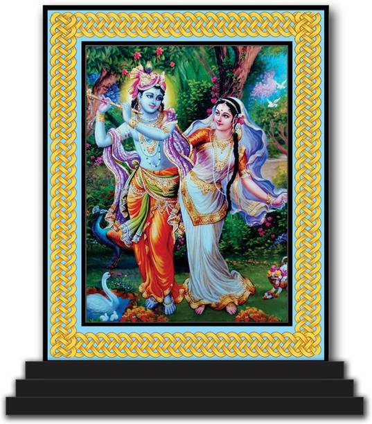 Vprint Radha Krishna Car Dashboard idols Figurine Showpiece Decorative Showpiece  -  12 cm