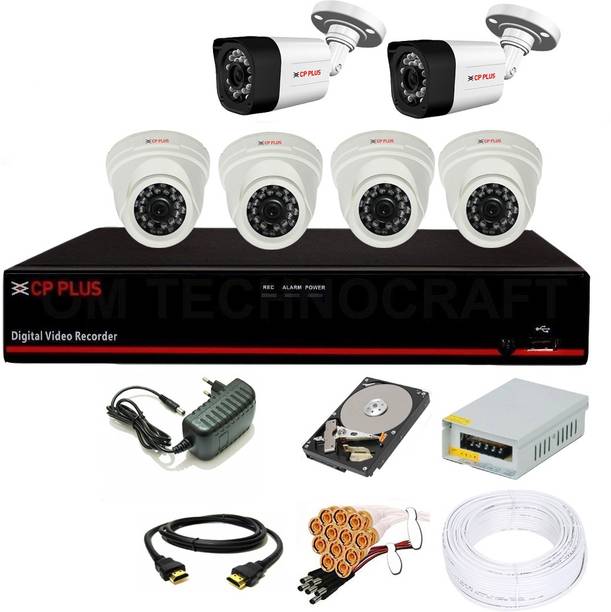 CP PLUS 8 Channal HD DVR 1080p 1Pcs,Outdoor Camera 2MP 2Pcs,Indoor Camera 2MP 4Pcs,1 TB Surveillance Hard Disk With 3 Year Warranty, Security Camera