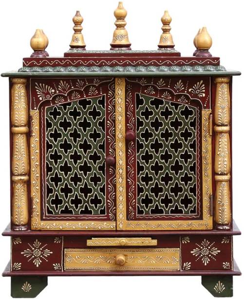 kamdhenu art and craft Solid Wood Home Temple